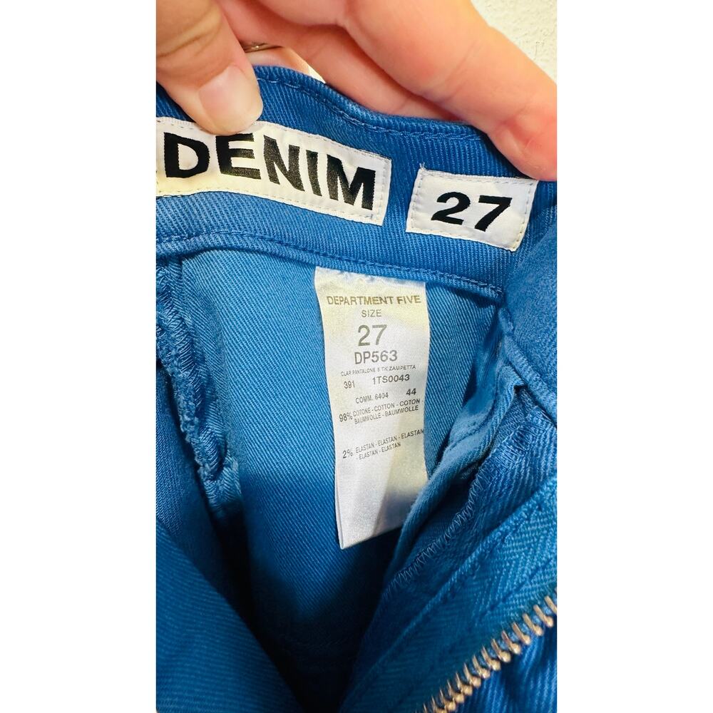 DEPARTMENT FIVE Royal Blue Straight Leg Denim 98% Cotton Jeans size 27 NWT - Picture 11 of 11